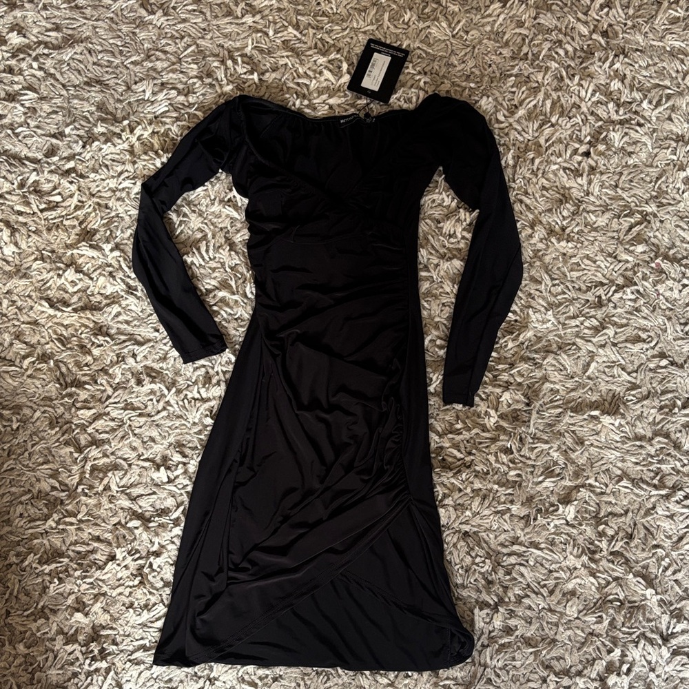 PrettyLittleThing Black Long Sleeve Dress